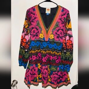 FARM Rio For Anthropologie Puff Sleeve Mini Dress